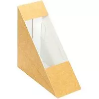 Упаковка для бутербродов, сэндвичей ДхШхВ 123х123х52 мм треугольная КРАФТ PAPSTAR 1/50/500 (арт. 85691)